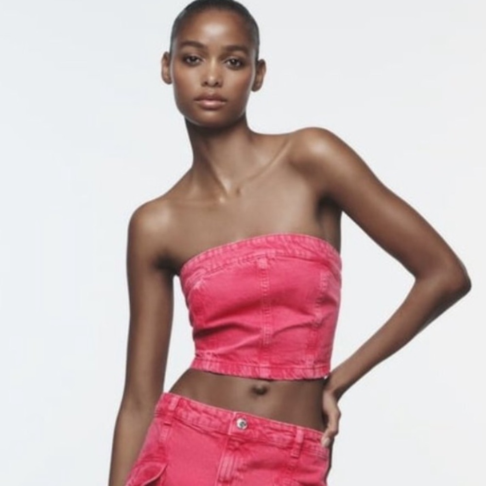 “ZARA” Strapless Denim Tube Top